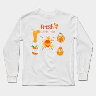 Orange Fresh Summer Fruit Long Sleeve T-Shirt